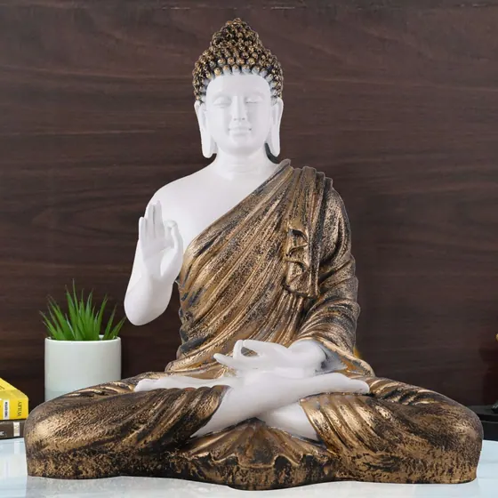 Dual-Tone Meditating Buddha Idol