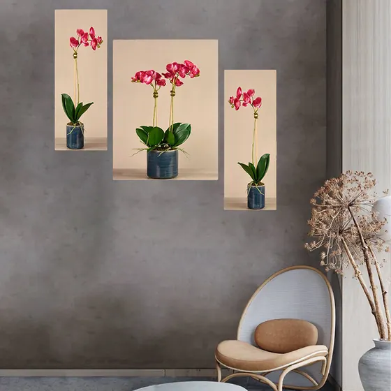Pink Orchid Digital Wall Painting