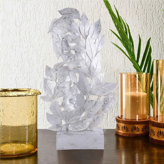 Floral Couple Face Resin Statue