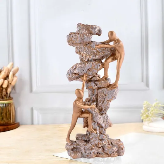 Climbing Men Resin Rock Sculpture