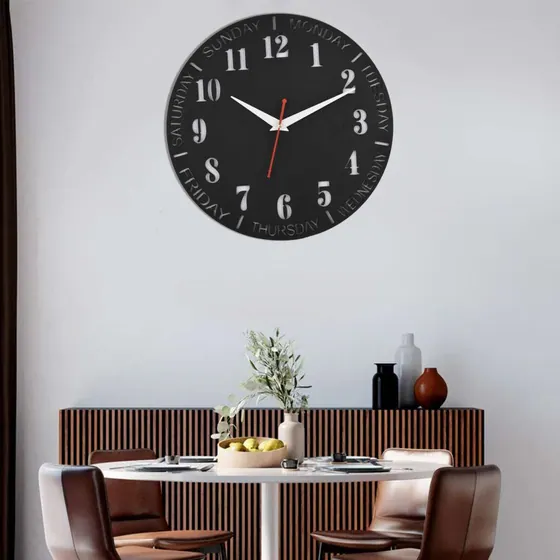 Black Round Dial Wall Clock