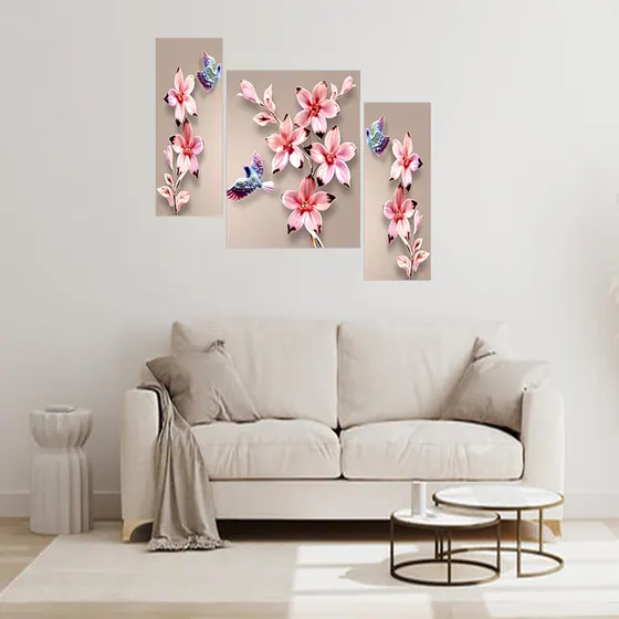 Floral Butterfly Digital Wall Painting