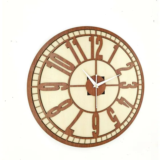 Brown Cutout Wooden Wall Clock