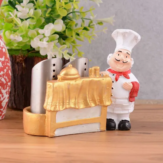 Resin Chef Toothpick Holder Stand