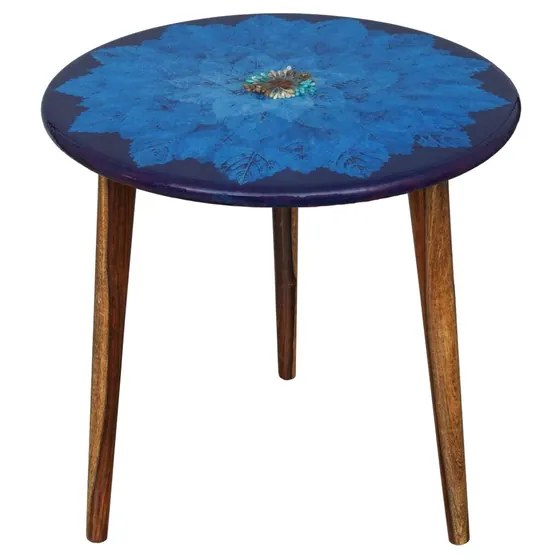 Floral Wooden Side Table