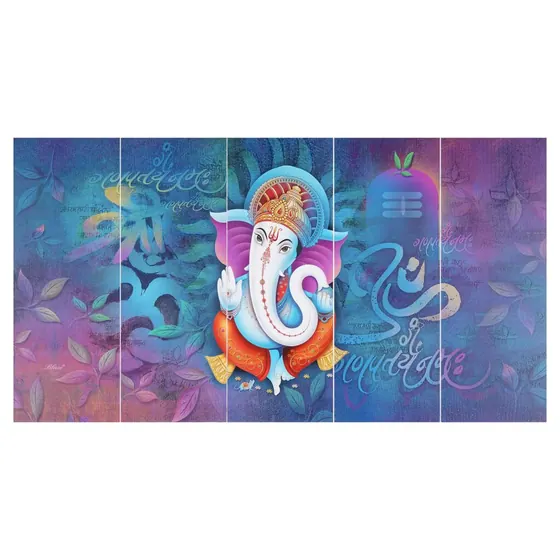 Lord Ganesha Motif Wall Painting