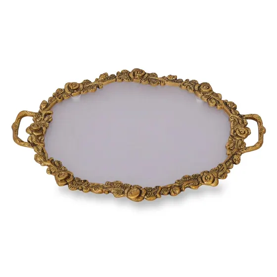 Oval Metal And Fiber Tray Big