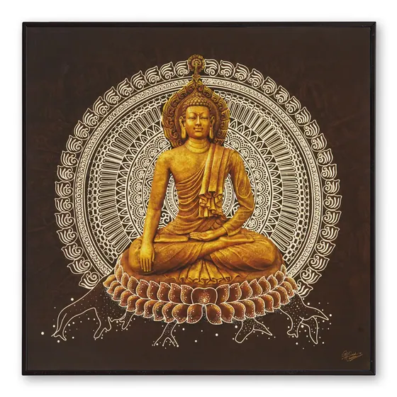 Meditating Buddha Foil Painting