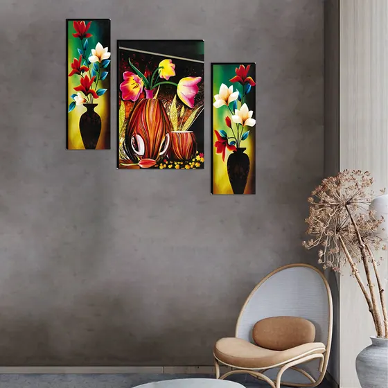 Floral Vases Digital Wall Painting