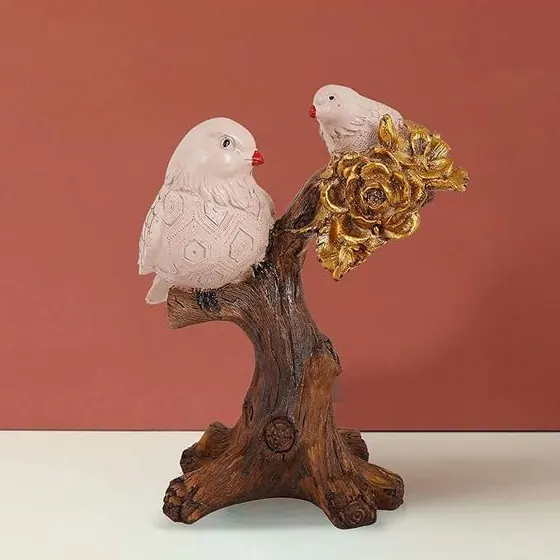 Resin Bird Pair Tree Showpiece