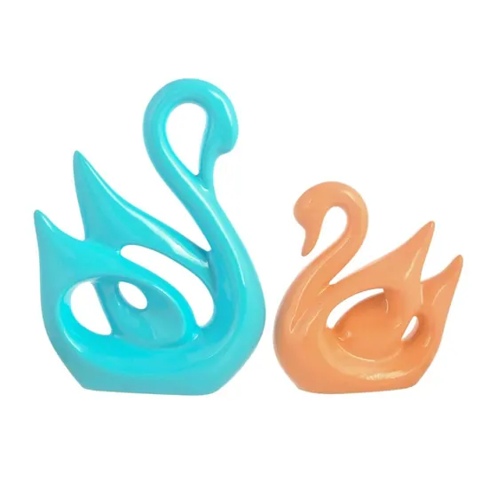 Glossy Resin Swan Pair