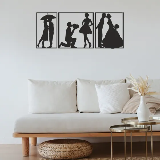 Romantic Couple Triptych Wall Art