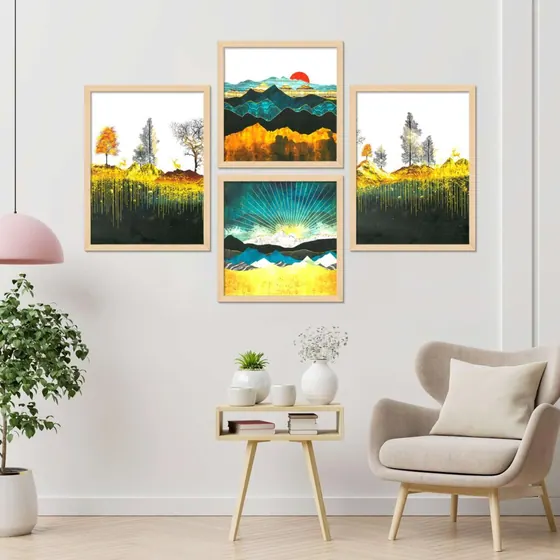 Abstract Mountain Landscape Wall Art