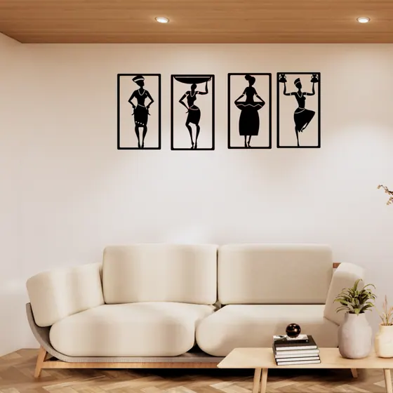 African Tribal Women Silhouette Art