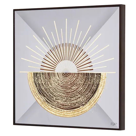 Geometric Sunburst Foil Painting