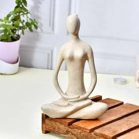 Resin Meditating Woman Figurine
