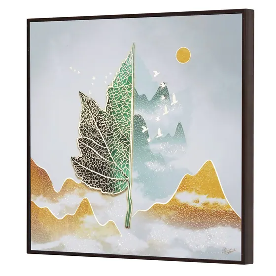 Mountain Leaf Foil Painting