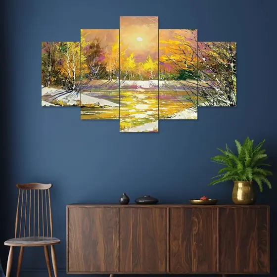 Autumn Forest Multi-Panel Wall Painting