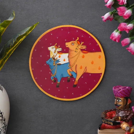 Three Cows Pichwai Plate