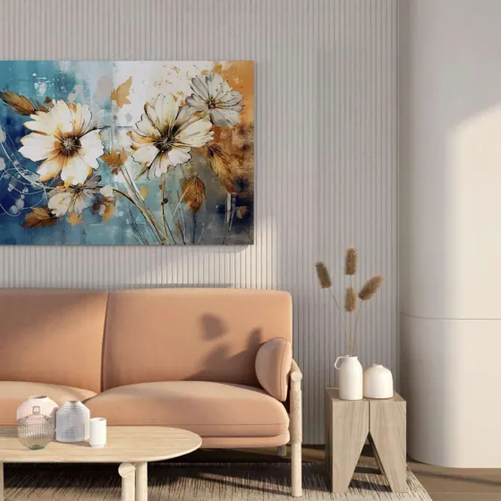 Abstract Floral Canvas Painting