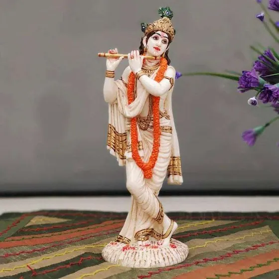 Standing Krishna Marble Idol