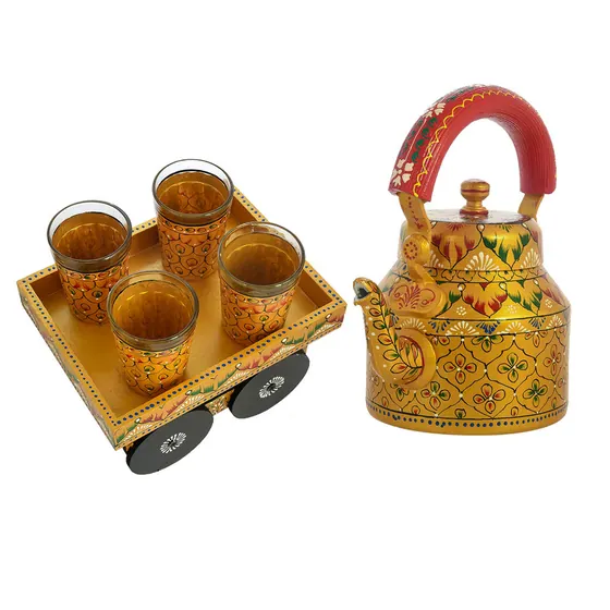 Floral Yellow Kettle Set