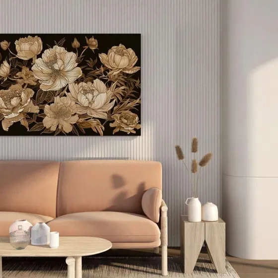Beige Rose Canvas Painting