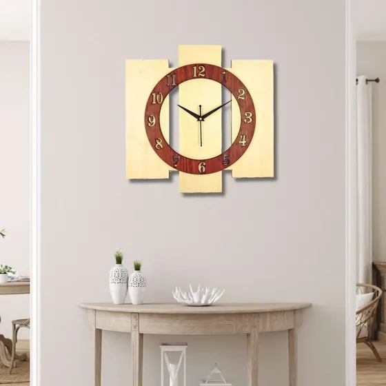 Modern Slat Wooden Wall Clock