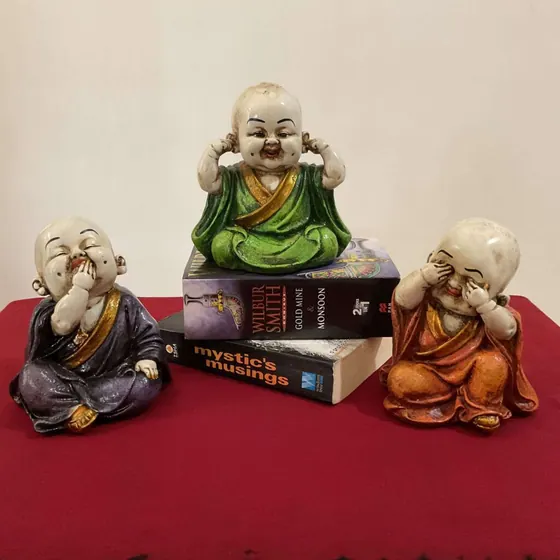 Three Wise Monks Marble Figurines