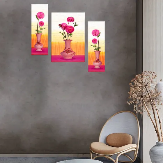 Carnation Vases Digital Wall Painting