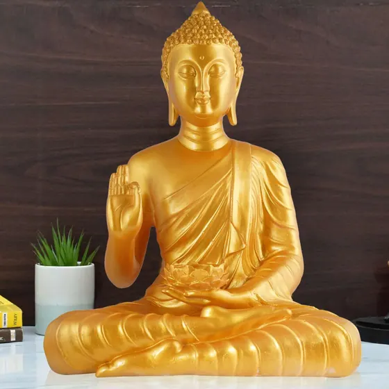 Gold Meditating Buddha Statue