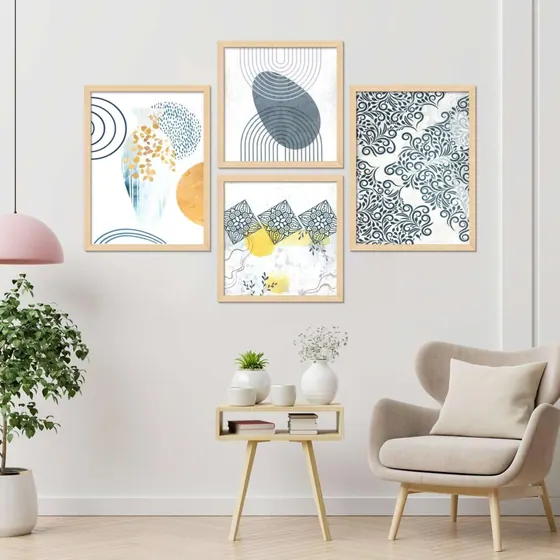 Geometric Minimalist Framed Print Set