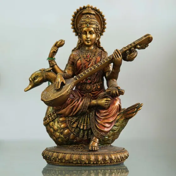 Goddess Saraswati Bronze Idol