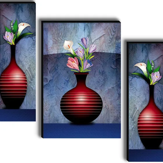 Red Vase Floral Wall Art
