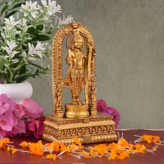 Golden Ram Lalla Resin Statue
