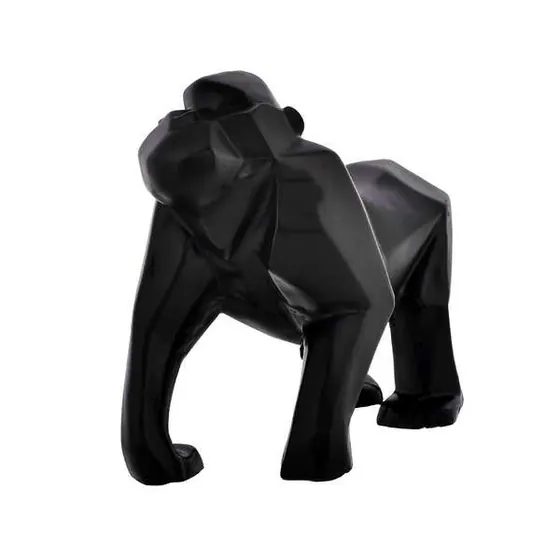Black Geometric Gorilla Resin Figurine