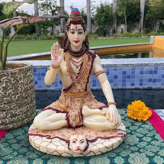 Seated Marble Shiva Murti