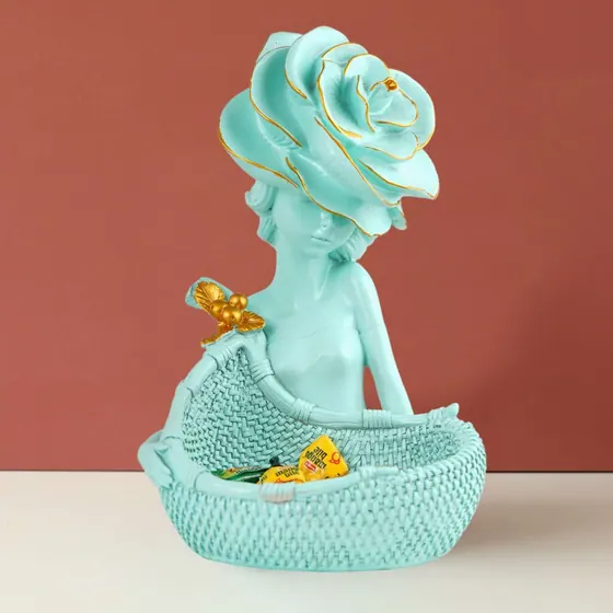 Mint Green Resin Lady Basket