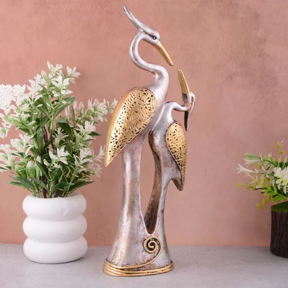 Resin Crane Pair Showpiece