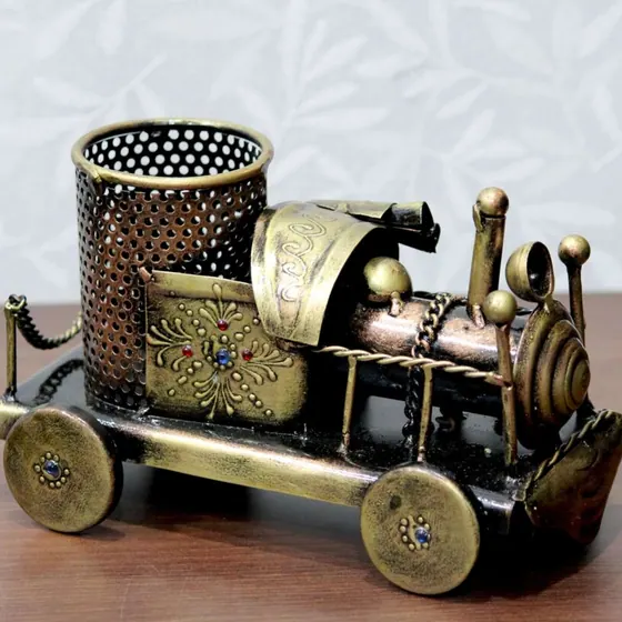 Metal Train Pen Holder