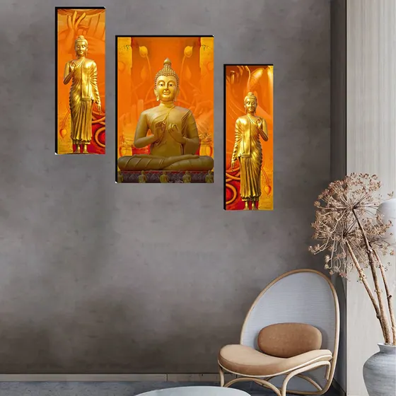 Golden Seated Buddha Wall Painting