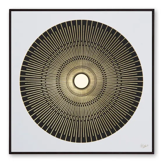 Radiating Sunburst Foil Painting