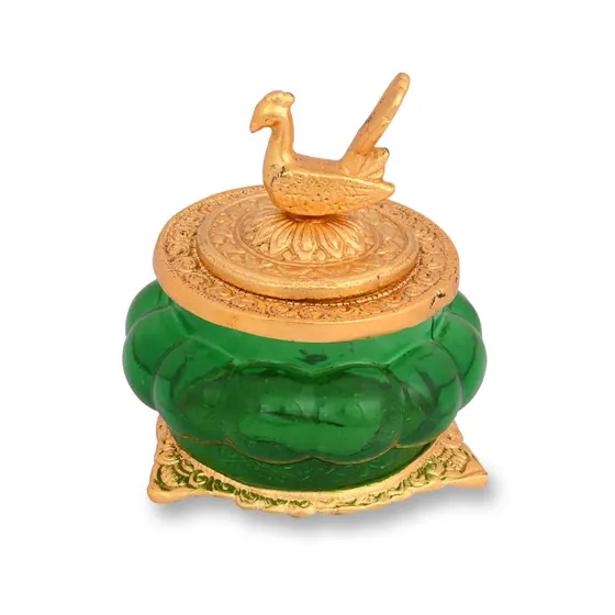 Laxmi Charan Paduka Box Peacock