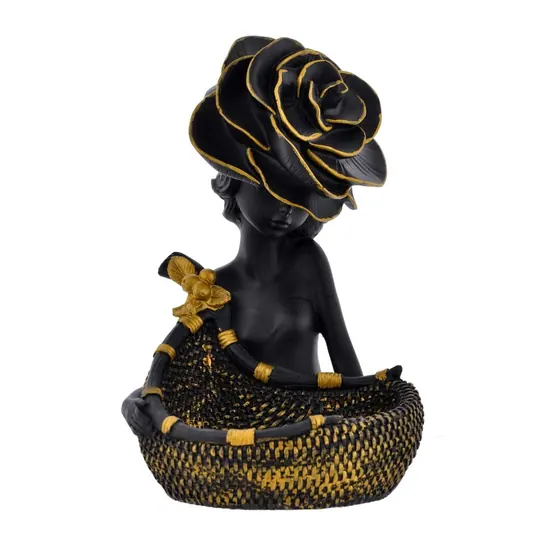 Black Rose Hat Girl Figurine