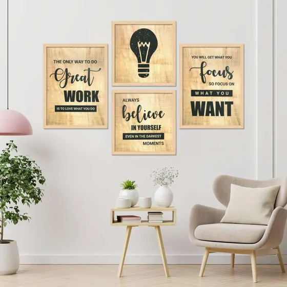 Motivational Typography Framed Wall Art