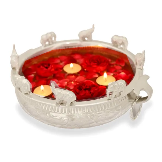 Urli Elephant Border Silver No. 2