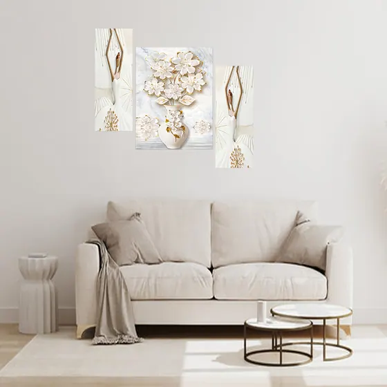 White Blossom Tree Wall Painting