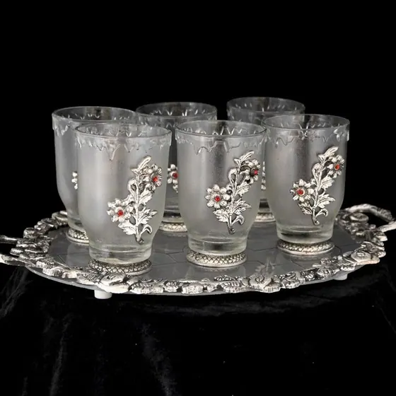 Glass Small And Oval Tray Set