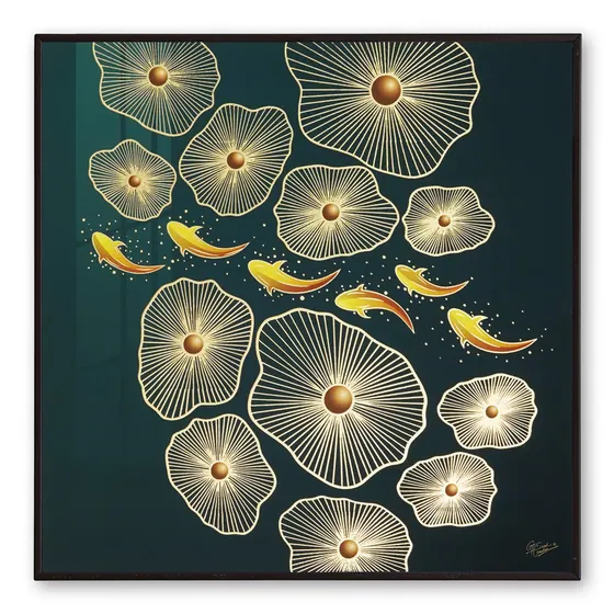 Koi Fish And Lilypad Painting