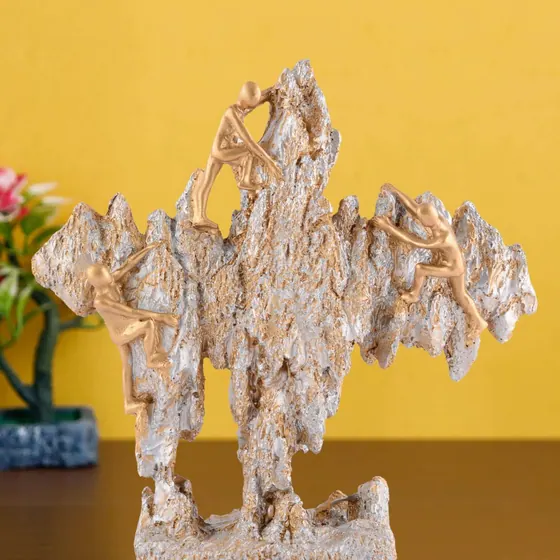 Golden Resin Climbers Sculpture
